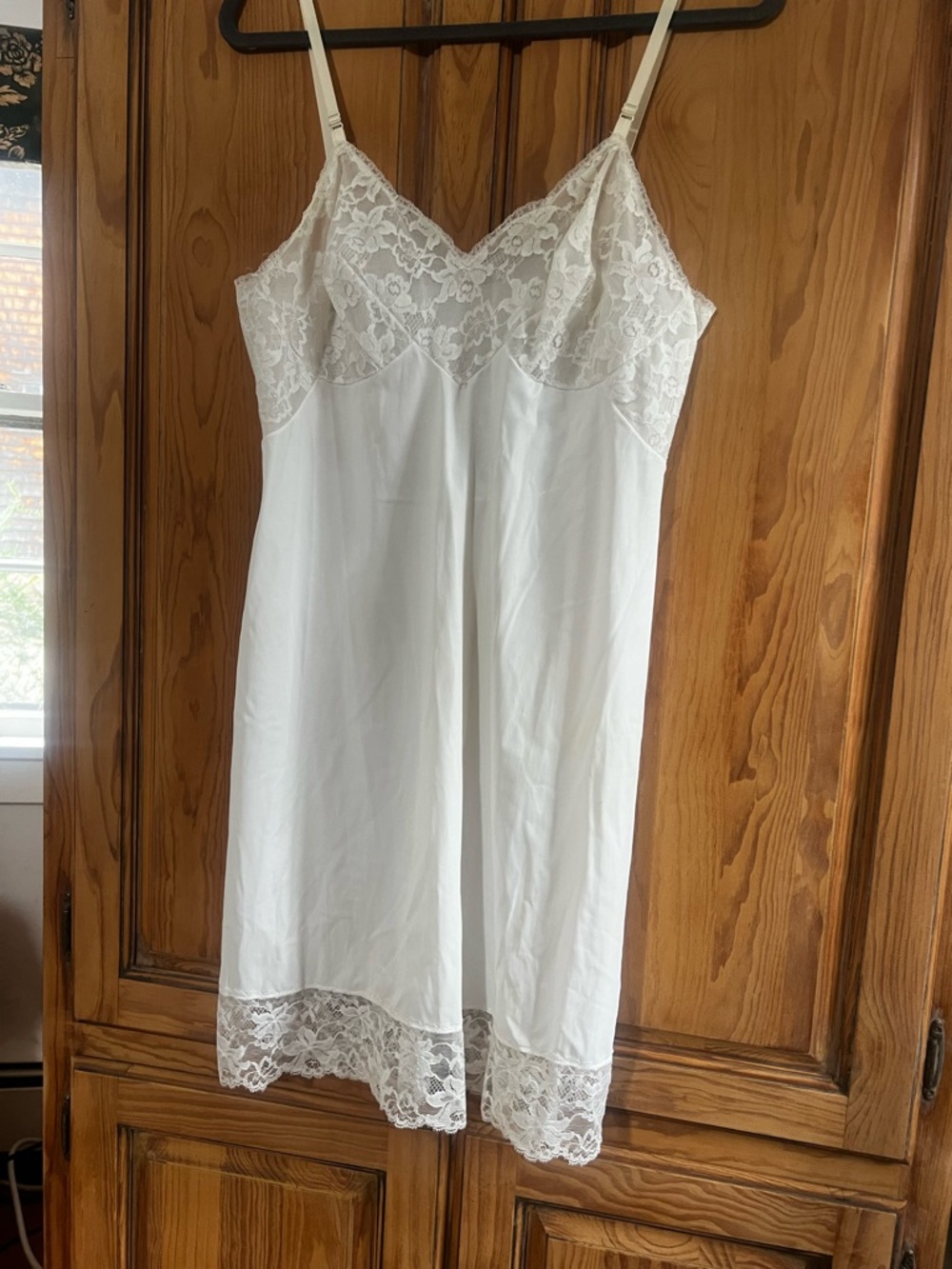 Vintage Vanity Fair Classic White Lace Slip Dress - Women Intimates